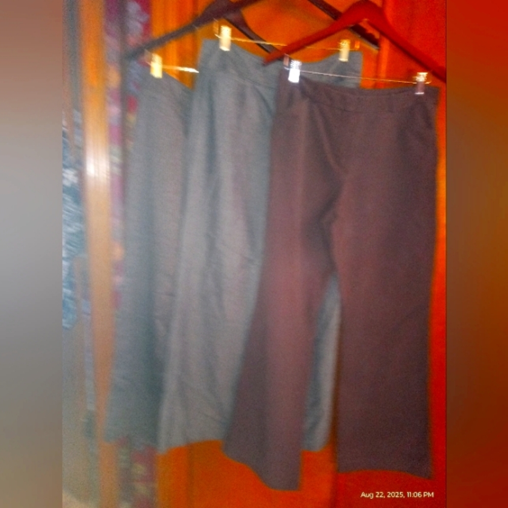 AB Studio Elegant Brown and Gray Pants Brown Size 20 Worthington Pants And Apt 9